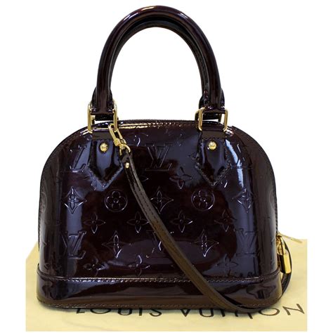 Shop Louis Vuitton Alma BB Amarante Vernis Leather.